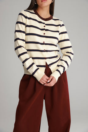 סריג אוסטין שמנת/נייבי