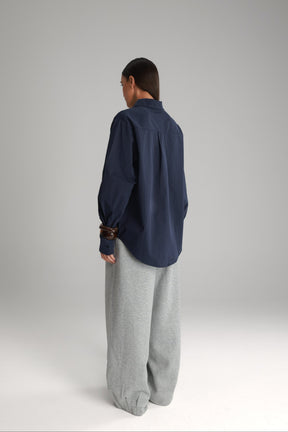 חולצת תיאו מכופתרת נייבי