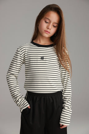 חולצת ג'ייד פסים לבן/שחור