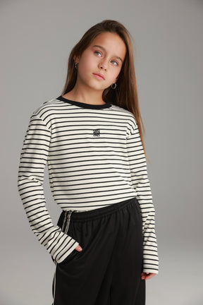חולצת ג'ייד פסים לבן/שחור