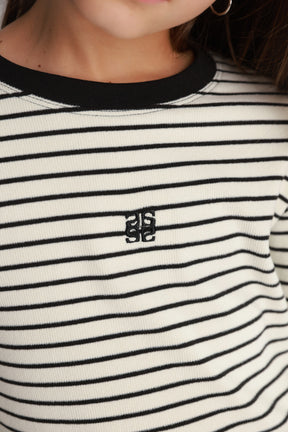 חולצת ג'ייד פסים לבן/שחור
