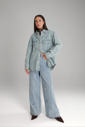 ג'קט ג'ינס אולדן כחול בהיר