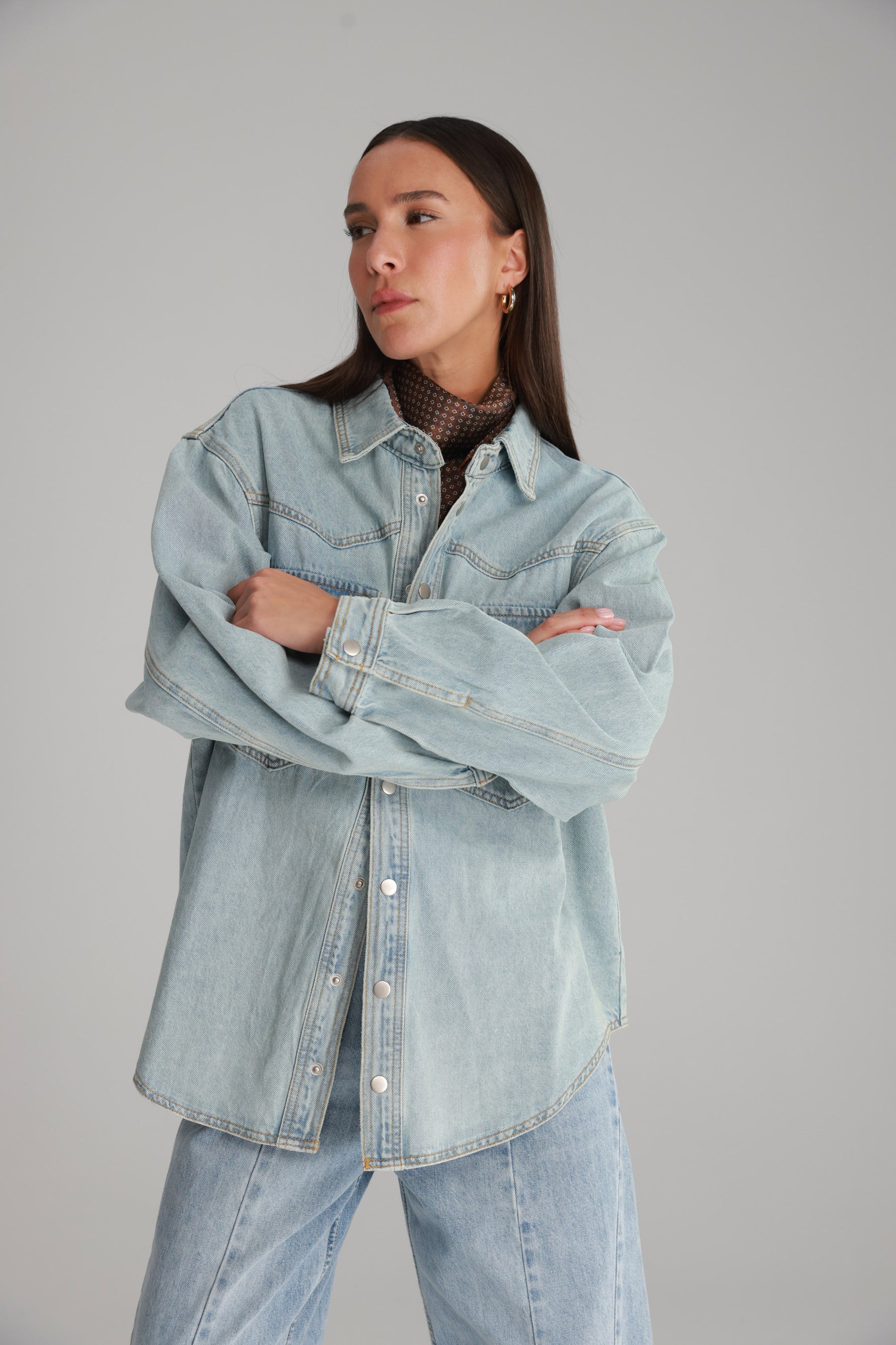 ג'קט ג'ינס אולדן כחול בהיר