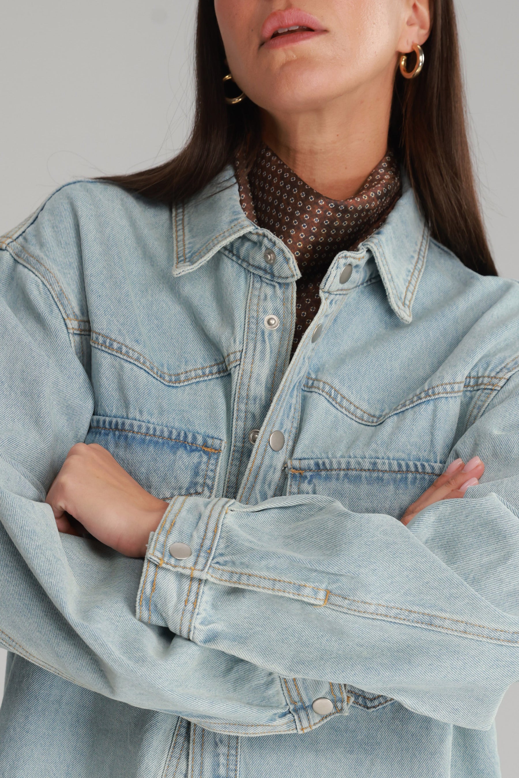 ג'קט ג'ינס אולדן כחול בהיר