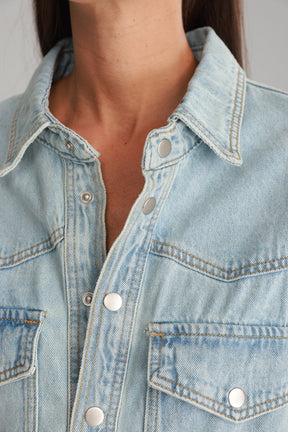 ג'קט ג'ינס אולדן כחול בהיר