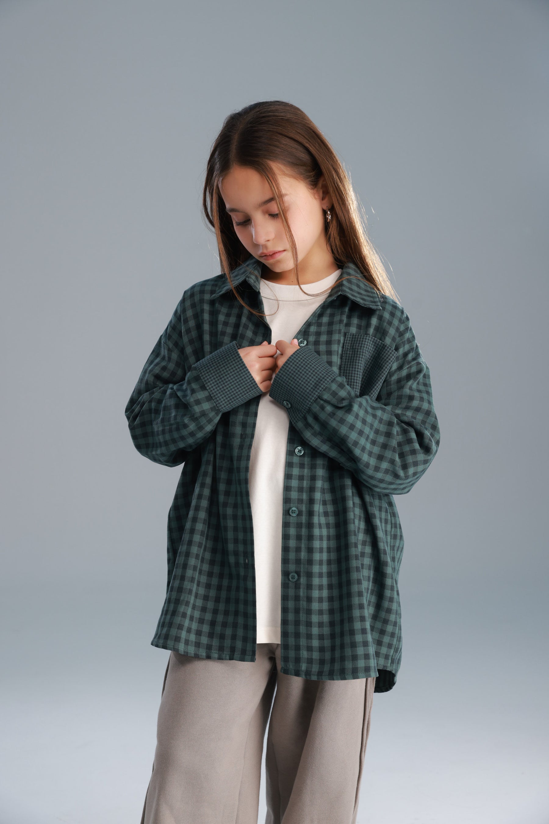 חולצת מרטין מכופתרת ירוקה