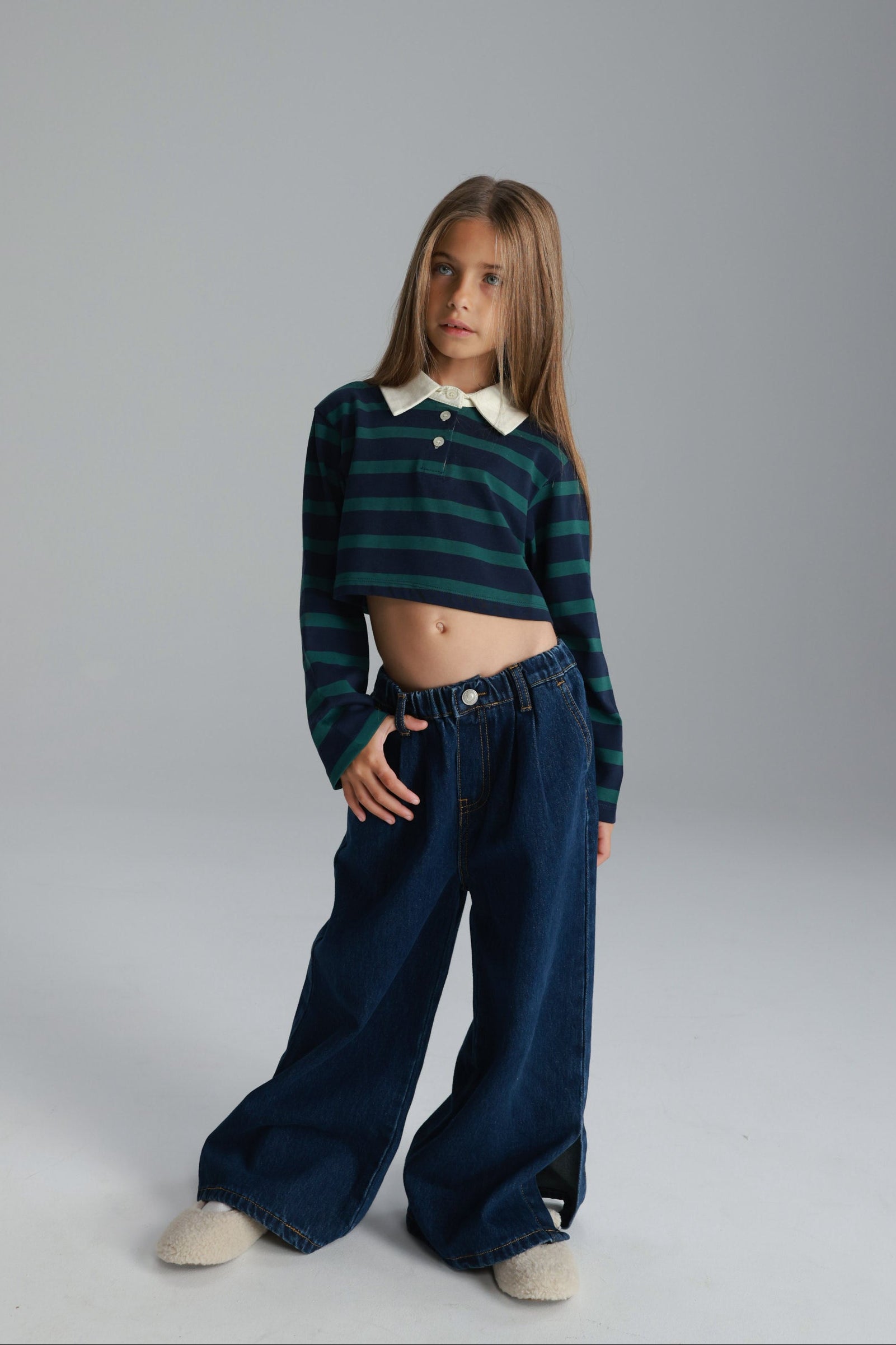 חולצת אריאה פסים נייבי/ירוק