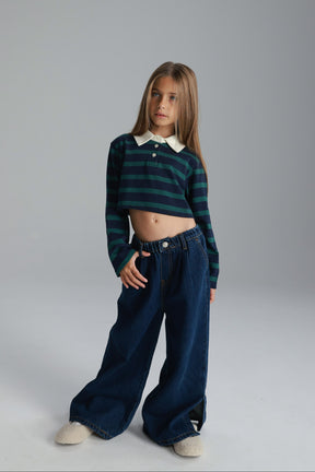 חולצת אריאה פסים נייבי/ירוק