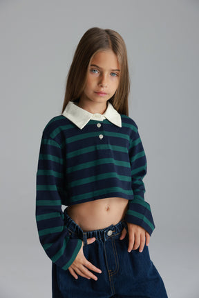 חולצת אריאה פסים נייבי/ירוק