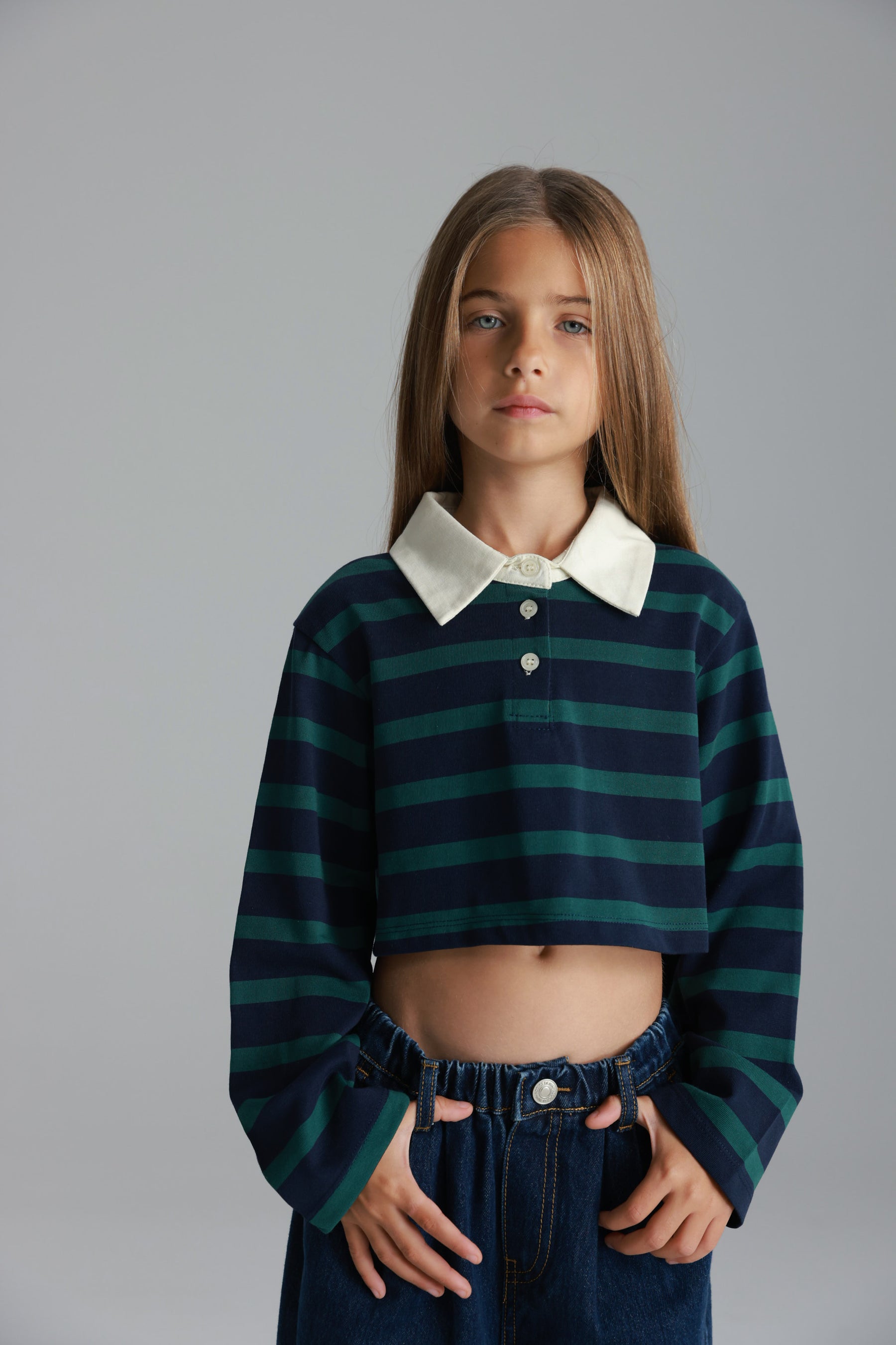 חולצת אריאה פסים נייבי/ירוק