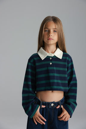 חולצת אריאה פסים נייבי/ירוק