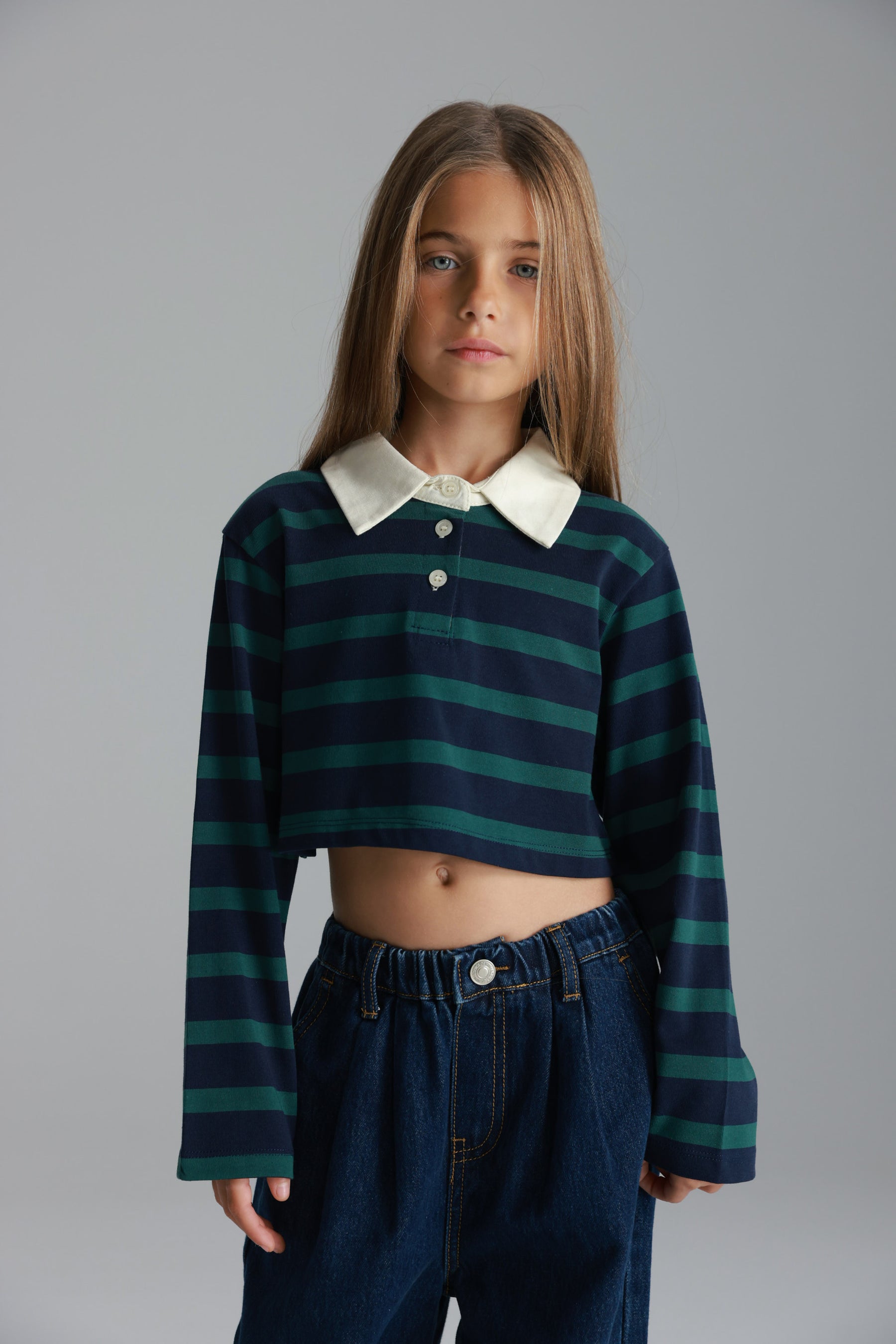 חולצת אריאה פסים נייבי/ירוק