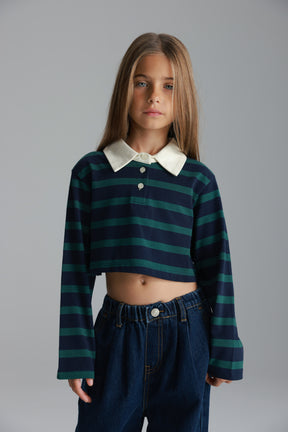 חולצת אריאה פסים נייבי/ירוק