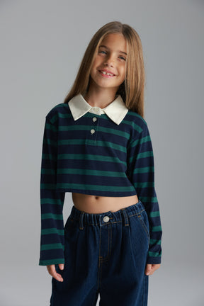 חולצת אריאה פסים נייבי/ירוק