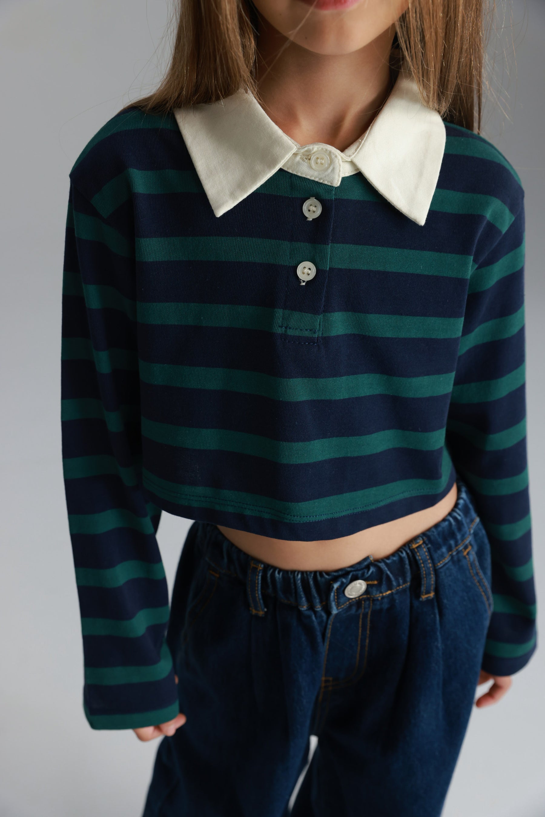 חולצת אריאה פסים נייבי/ירוק