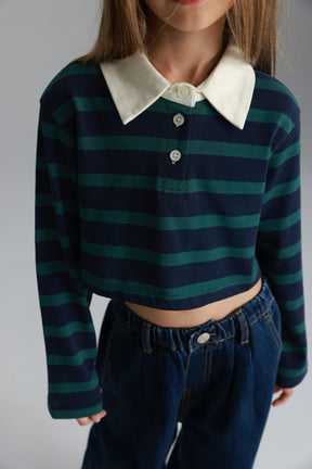 חולצת אריאה פסים נייבי/ירוק