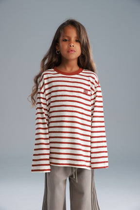 חולצת ניאו שמנת/בורדו