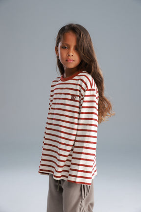 חולצת ניאו שמנת/בורדו