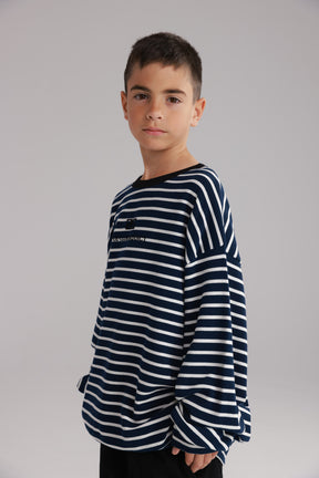 חולצת ברנדון נייבי/לבן