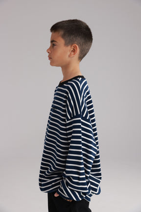 חולצת ברנדון נייבי/לבן