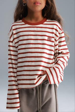 חולצת ניאו שמנת/בורדו