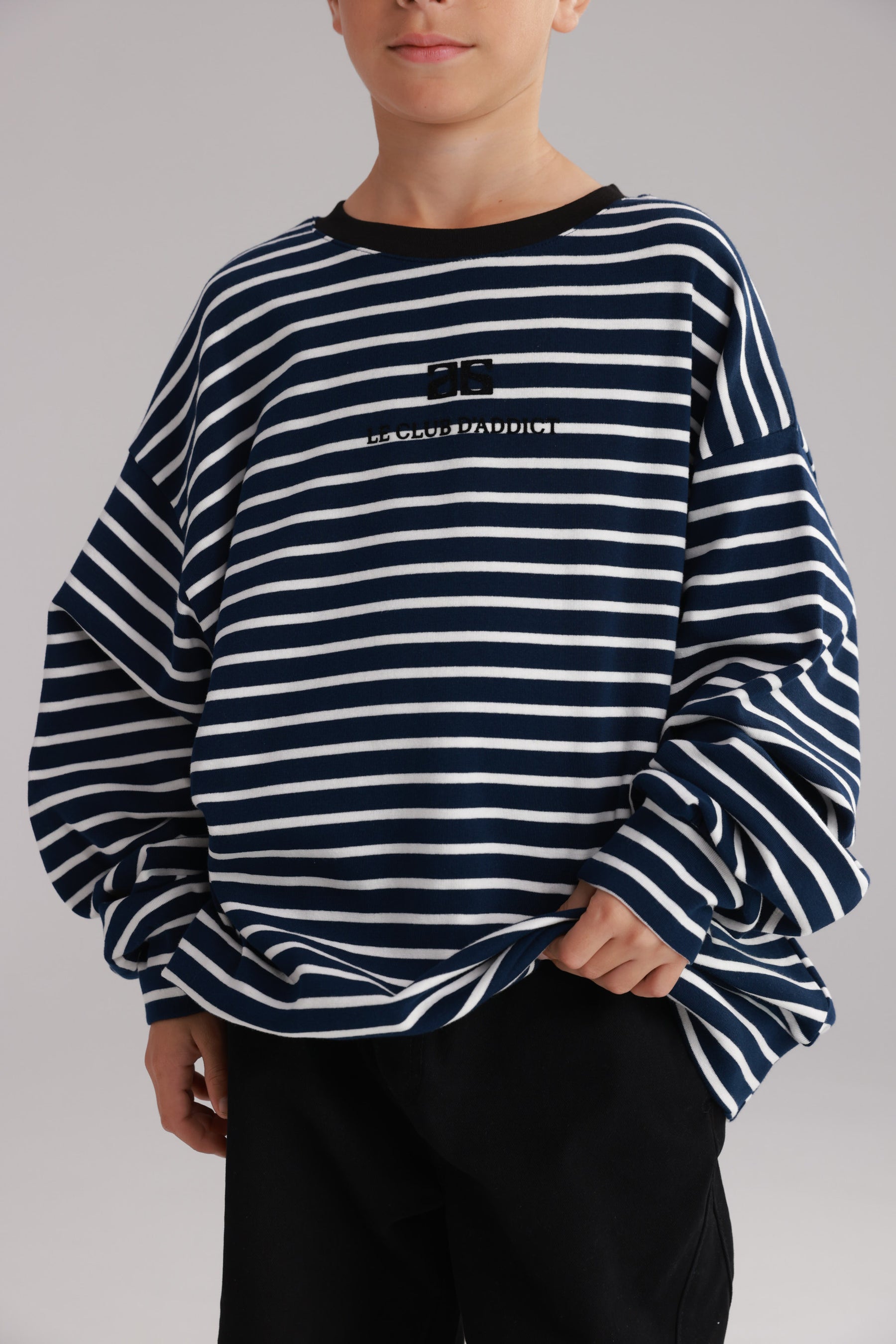 חולצת ברנדון נייבי/לבן