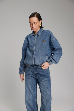 ג'קט ג'ינס תאי כחול כהה