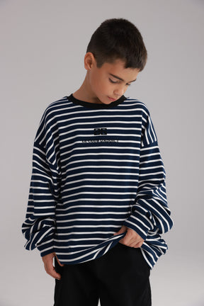 חולצת ברנדון נייבי/לבן