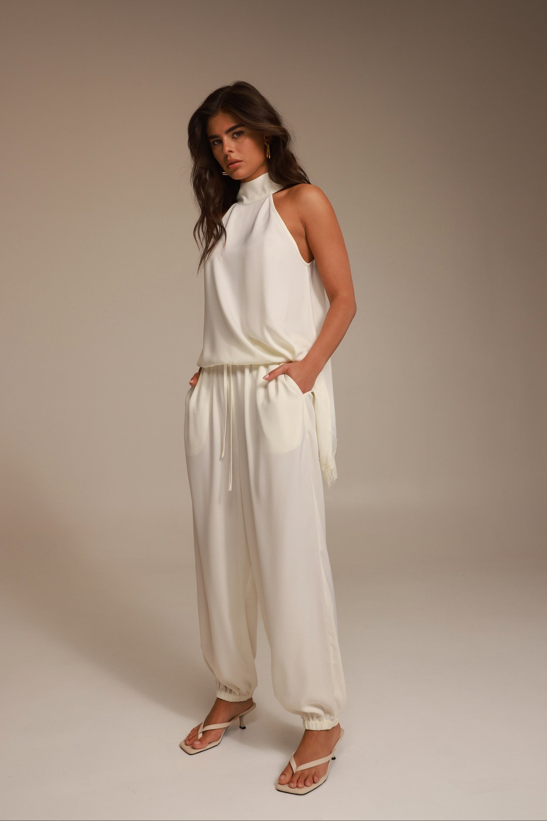 מכנסי סיאל שמנת