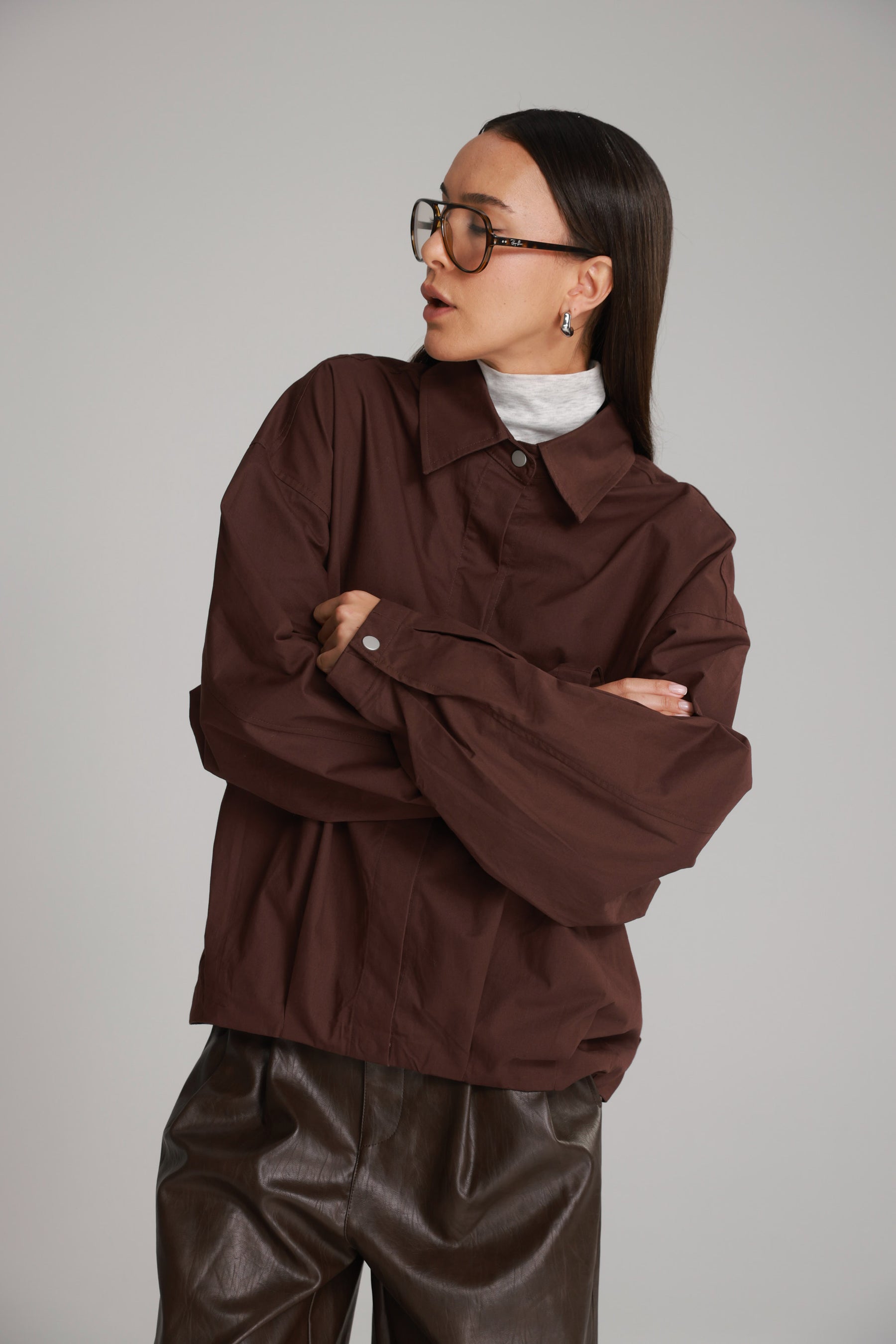 חולצת ארי מכופתרת בורדו