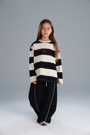 חולצת ויולה שחור/שמנת