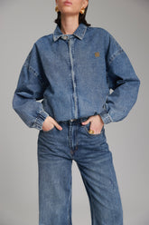 ג'קט ג'ינס תאי כחול כהה