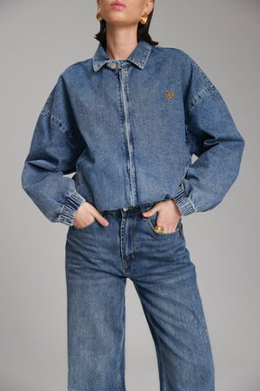 ג'קט ג'ינס תאי כחול כהה