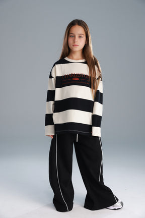 חולצת ויולה שחור/שמנת