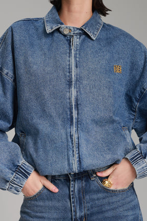 ג'קט ג'ינס תאי כחול כהה