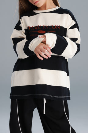 חולצת ויולה שחור/שמנת