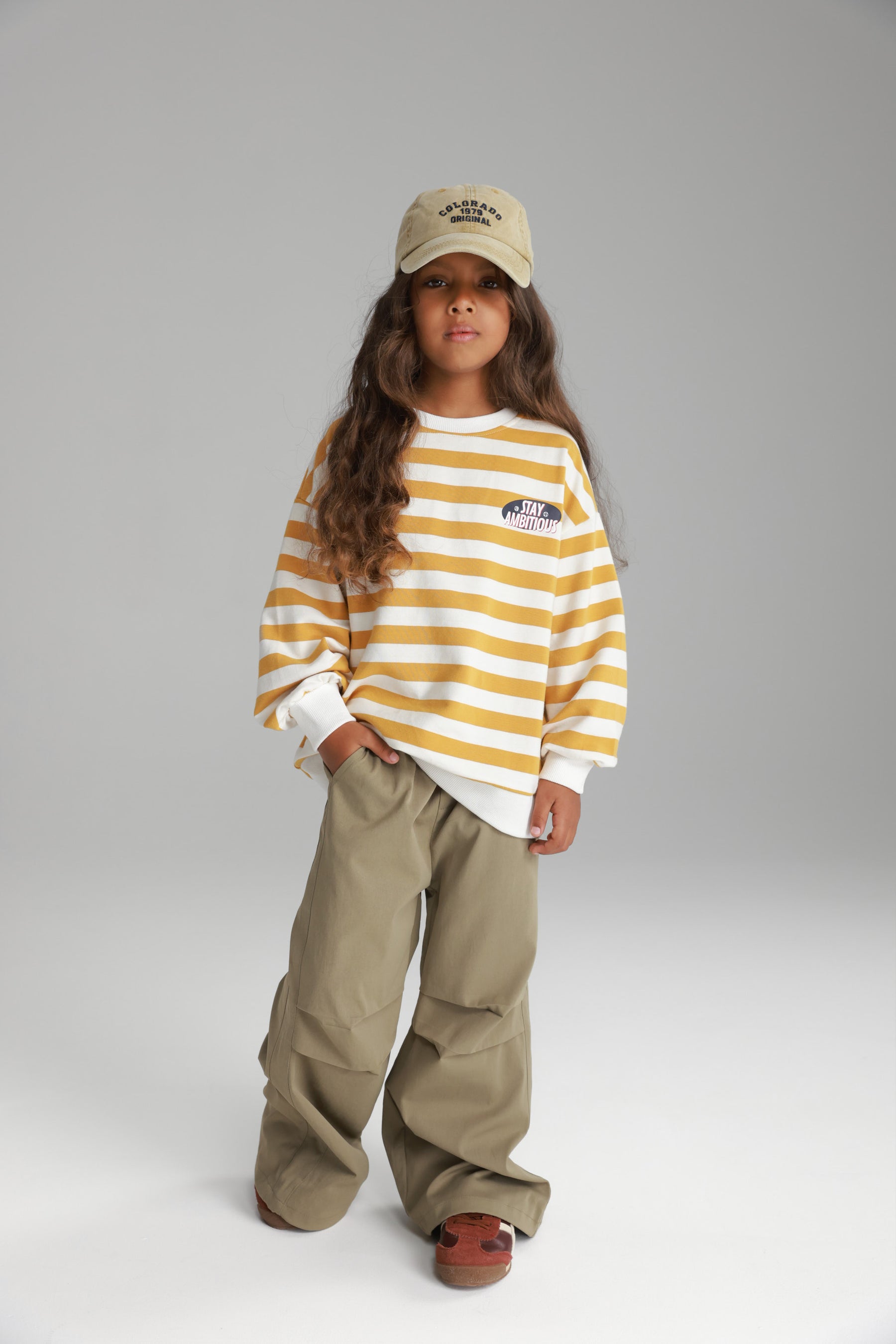 סוויטשירט נילסון פסים צהוב/לבן