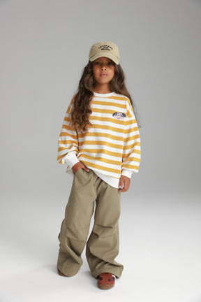 סוויטשירט נילסון פסים צהוב/לבן