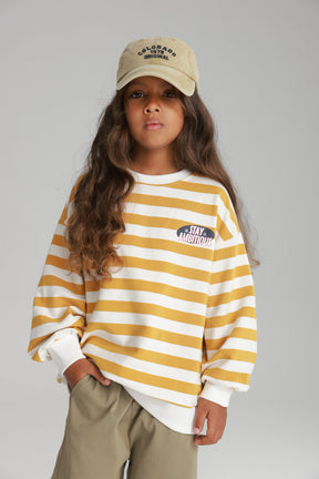 סוויטשירט נילסון פסים צהוב/לבן