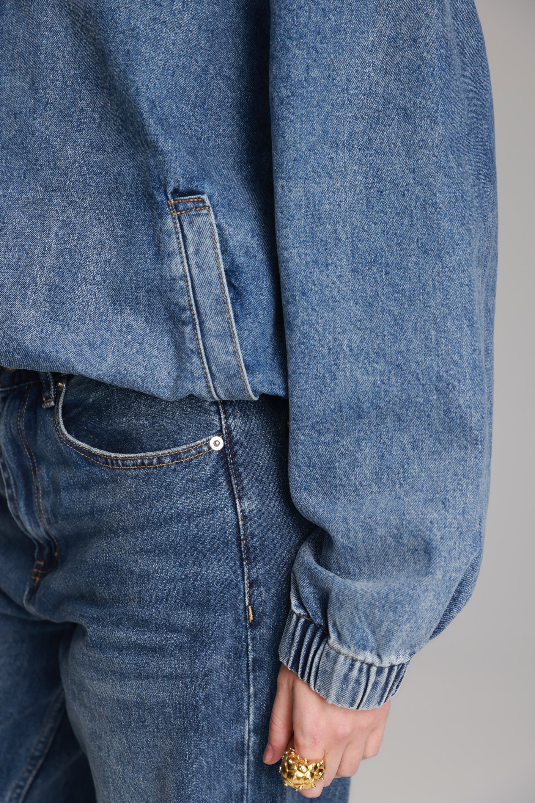 ג'קט ג'ינס תאי כחול כהה