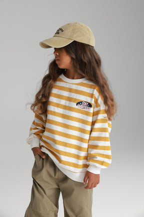 סוויטשירט נילסון פסים צהוב/לבן