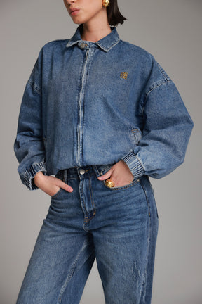 ג'קט ג'ינס תאי כחול כהה