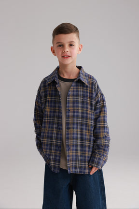 חולצת איב מכופתרת נייבי