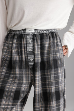 מכנסי אוקסנה משבצות אפור