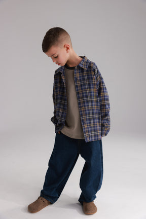 חולצת איב מכופתרת נייבי