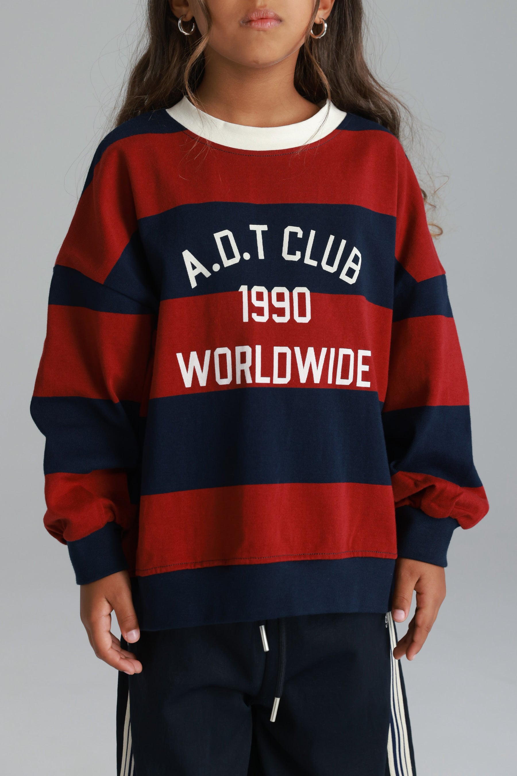 חולצת קאי נייבי/בורדו