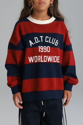 חולצת קאי נייבי/בורדו