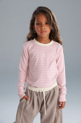 חולצת ג'ייד פסים ורוד/שמנת