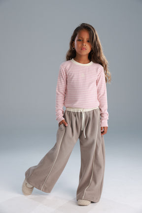 חולצת ג'ייד פסים ורוד/שמנת