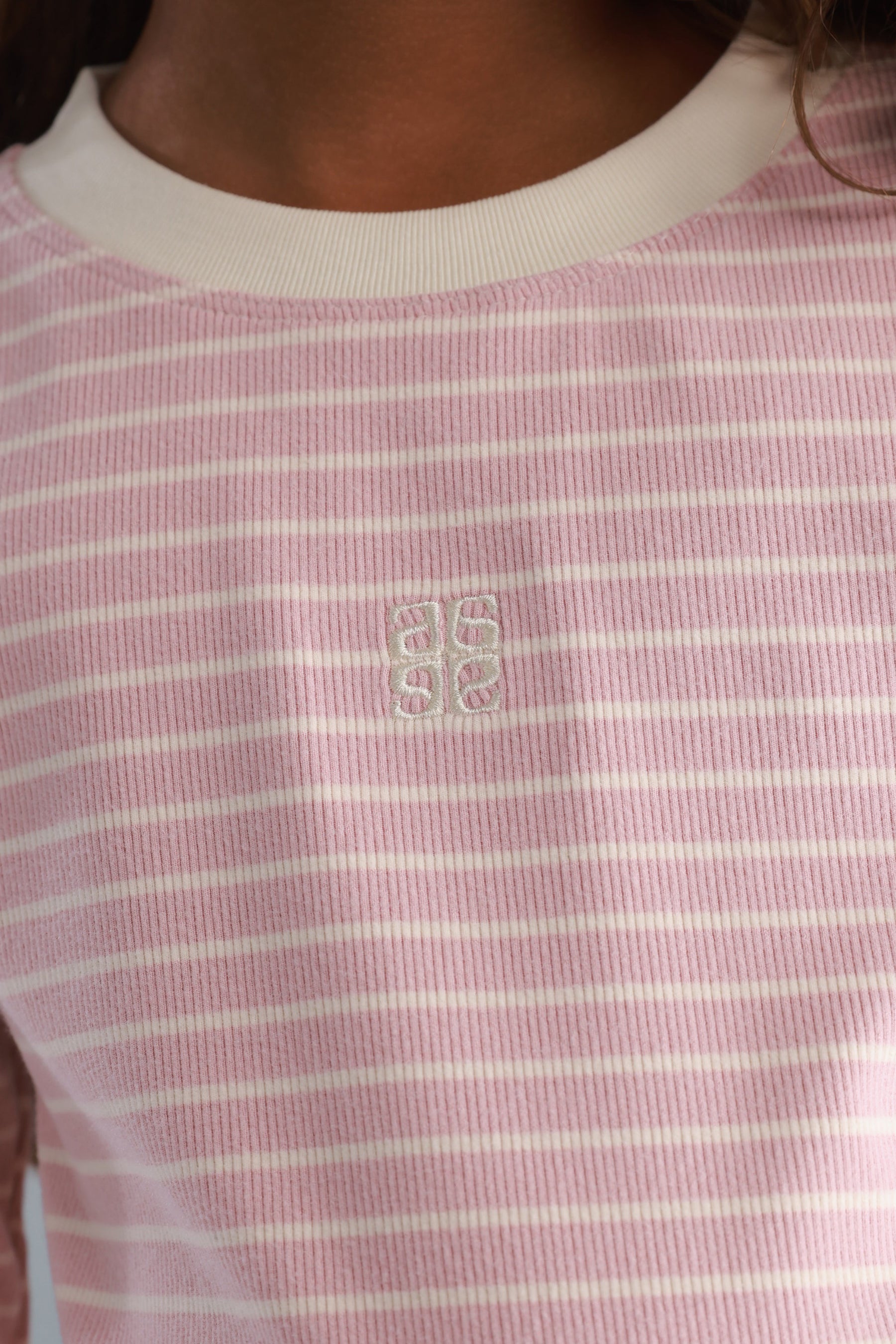 חולצת ג'ייד פסים ורוד/שמנת